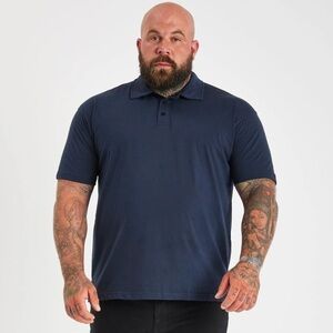NWT Built Different Navy Muscle‑Fit Polo 2XL Butter‑Soft 60/40 Cotton‑Poly Blend